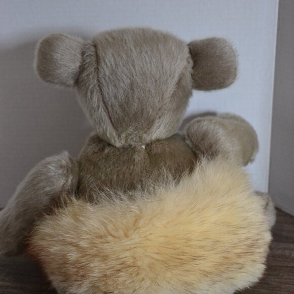 Vtg Jointed Mohair Bear with Fur Wrap - Picture 3 of 8